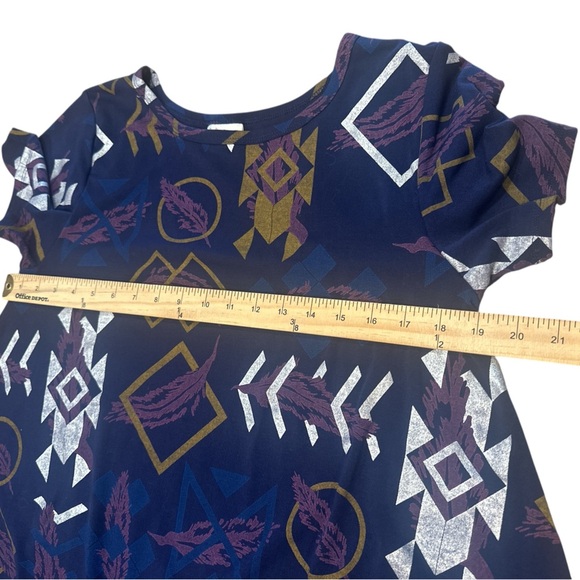 Lularoe Swing Dress Size Medium Navy Scoop Neckline Short Sleeve Relaxed Fit - Picture 11 of 11